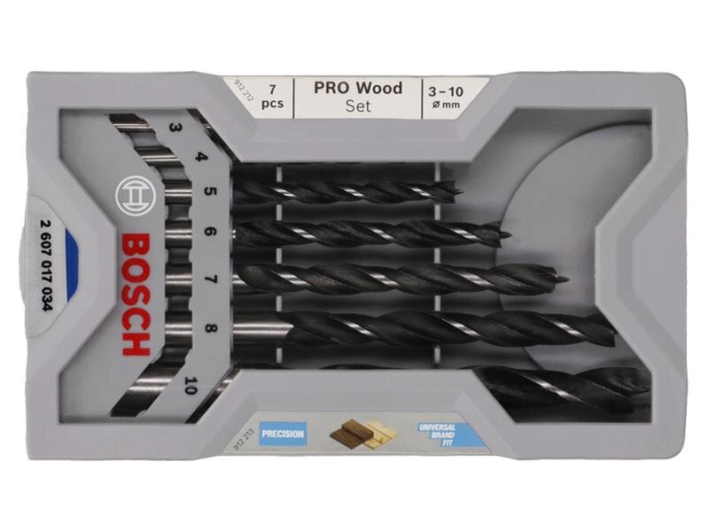 Bosch Powertool Accessories Professional Robust Line Brad Point Drill Bit Set, 7 Piece