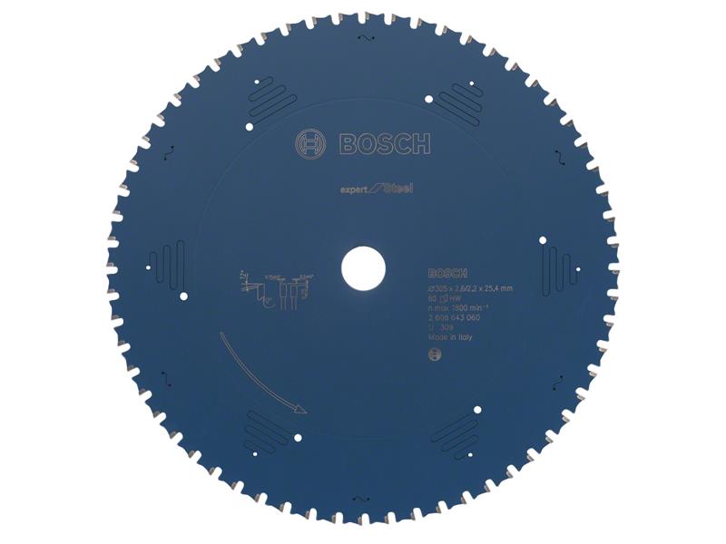 Bosch Powertool Accessories Expert for Steel Circular Saw Blade 305 x 25.4mm x 60T