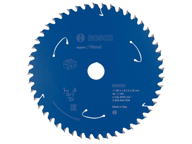 Bosch Powertool Accessories Expert for Wood Circular Saw Blade for Cordless Saws 165 x 20mm x 48T