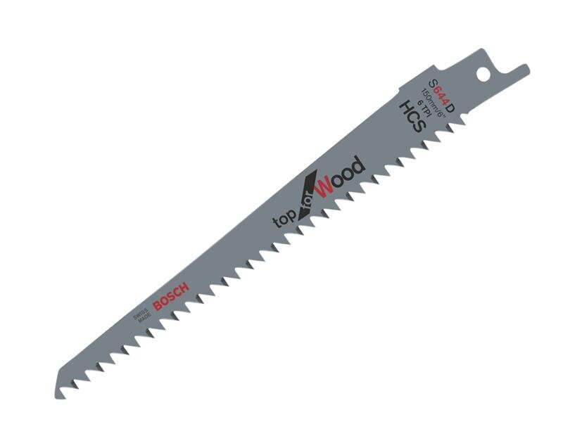 Bosch Powertool Accessories S 644 D Top for Wood Reciprocating Saw Blade 150mm 6 TPI (Pack 100)