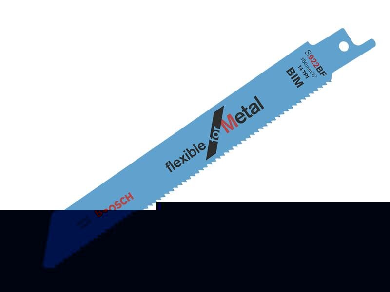 Bosch Powertool Accessories S 922 BF Flexible for Metal Reciprocating Saw Blade 150mm 14 TPI P(Pack 100)