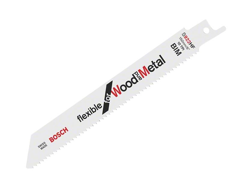 Bosch Powertool Accessories S 922 HF Flexible for Wood  Metal Blade 150mm 10 TPI (Pack 5)