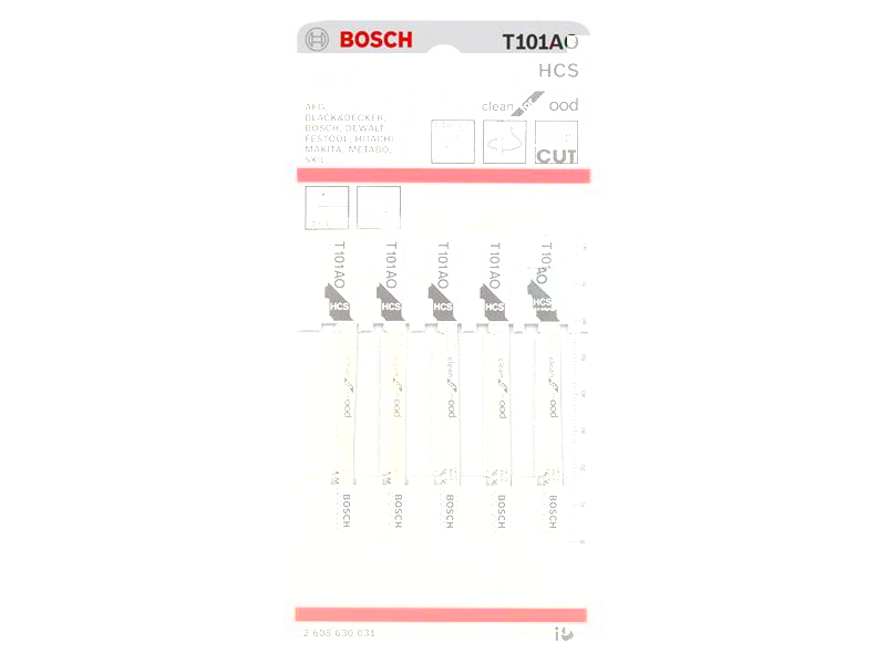 Bosch Powertool Accessories T 101 AO Clean for Wood Jigsaw Blade 83mm Pack of 5