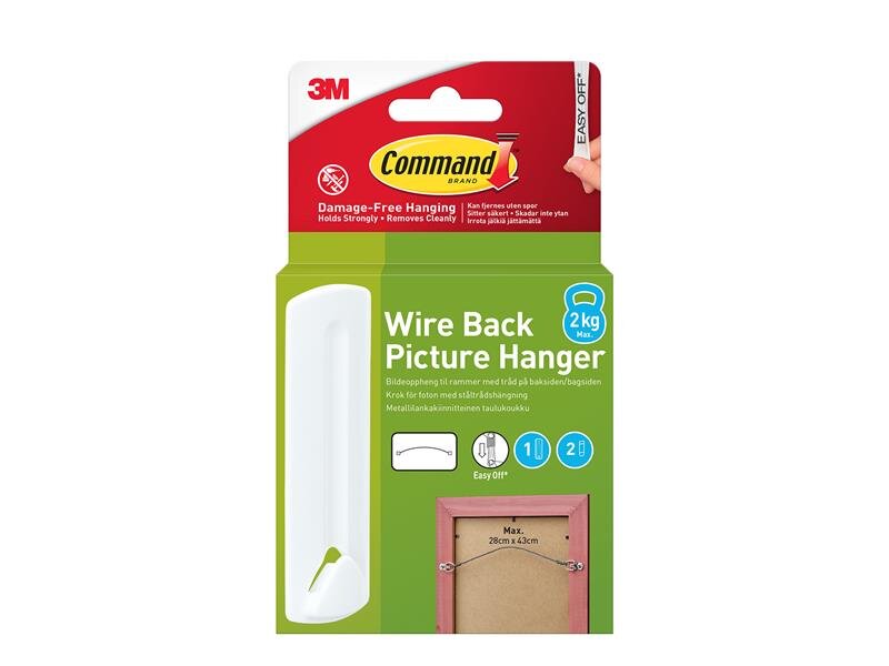 Command Wire Back Picture Hanger (1 Hook  2 Strips)