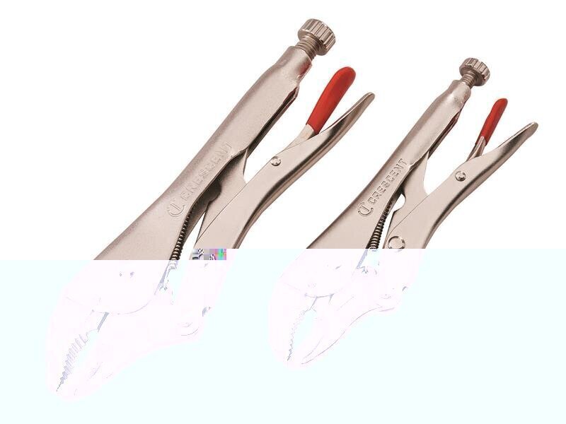 Crescent Curved Jaw Locking Pliers with Wire Cutter Set, 2 Piece