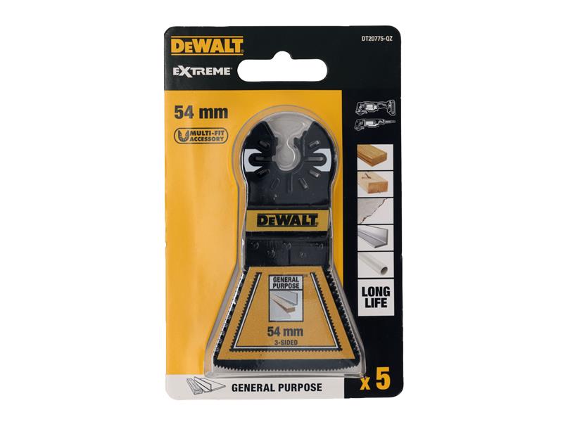 DEWALT Power Tools DT20773 Bi-metal 3-Sided Cutting Multitool Blade 54mm
