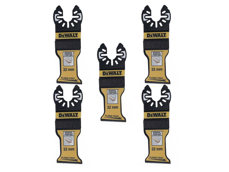 DEWALT Power Tools DT20776 Bi-Metal Plunge Point Multitool Blade 32mm (5 Pack)