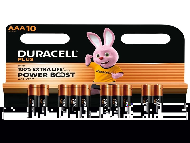Duracell AAA Cell Plus with Power Boost Batteries (Pack 10)