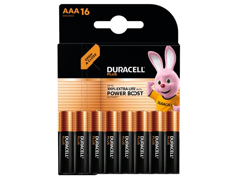 Duracell AAA Cell Plus with Power Boost Batteries (Pack 16)