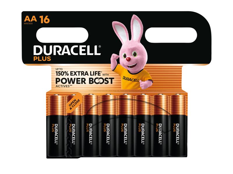 Duracell AA Cell Plus with Power Boost Batteries (Pack 16)