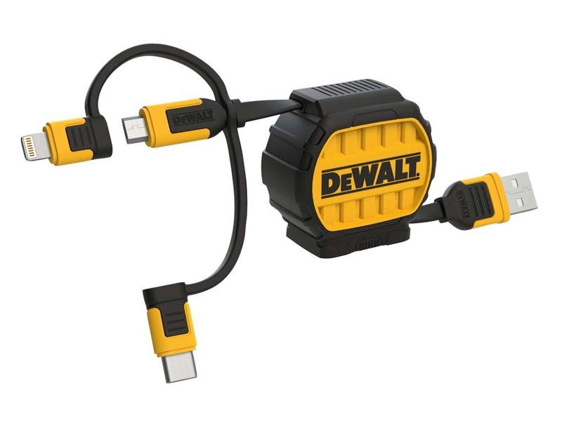 DEWALT Telecoms 3-in-1 Retractable Cable 0.9m (3ft)
