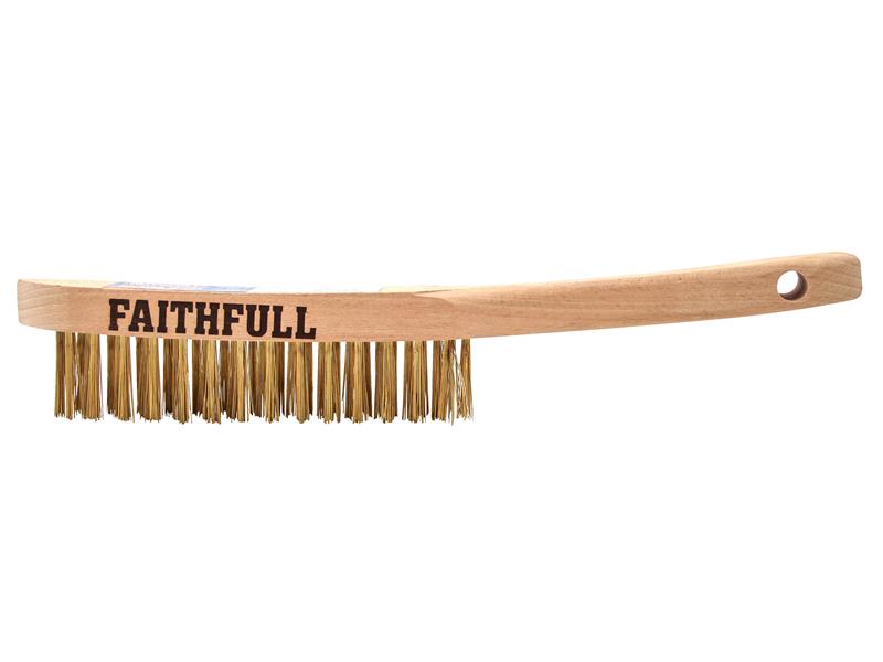 Faithfull Brass Scratch Brush, Three Row
