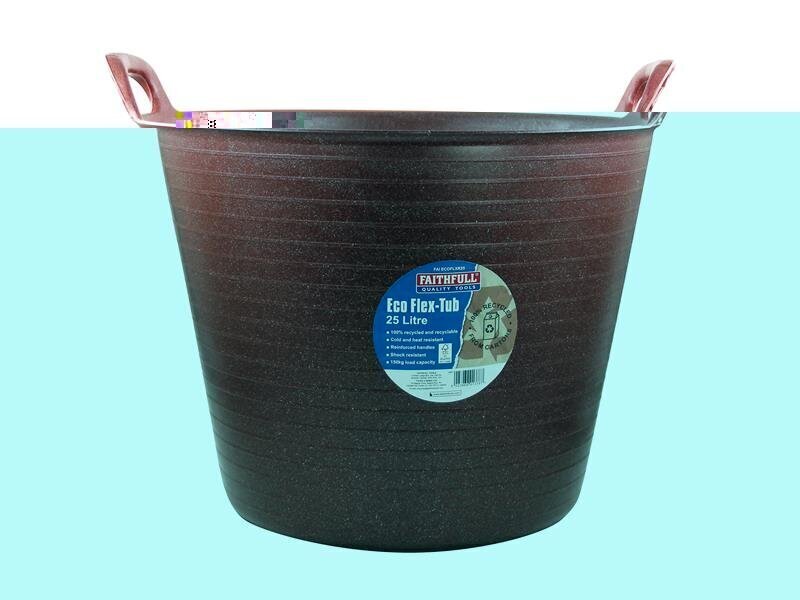 Faithfull Eco Flex Tub 25 litre - Recycled Red