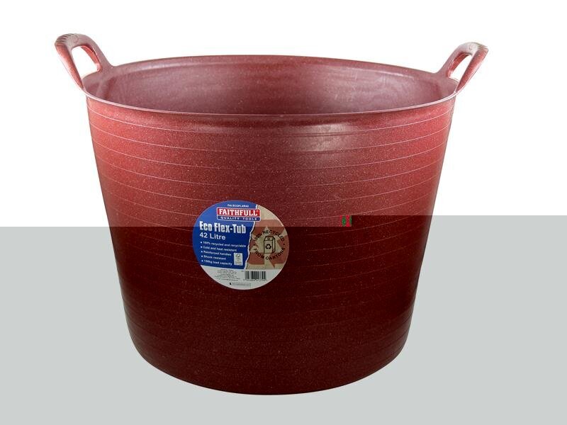 Faithfull Eco Flex Tub 42 litre - Recycled Red