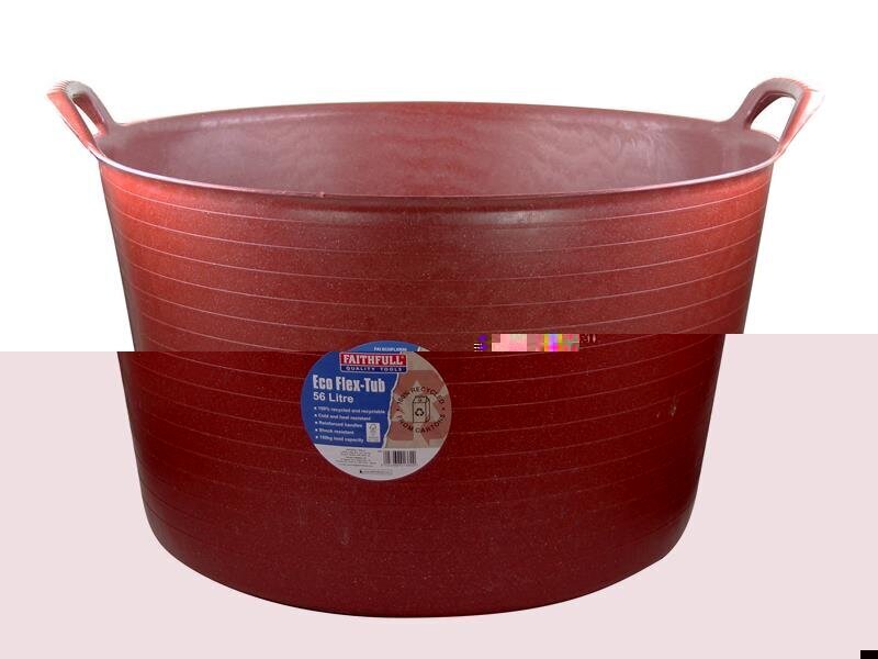 Faithfull Eco Flex Tub 56 litre - Recycled Red