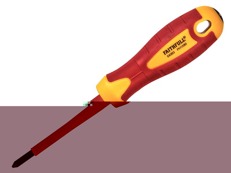 Faithfull VDE Soft Grip Screwdriver Phillips Tip PH1 x 80mm