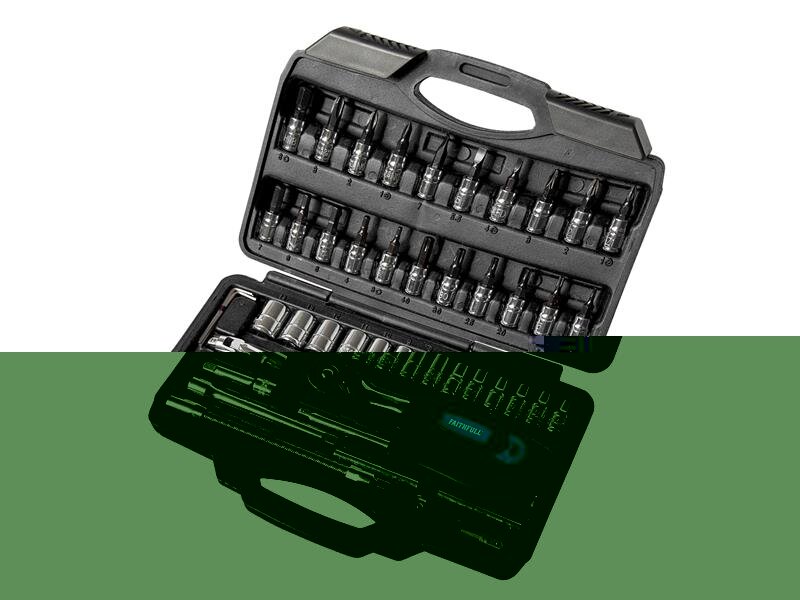 Faithfull 1/4in Socket Set, 46 Piece