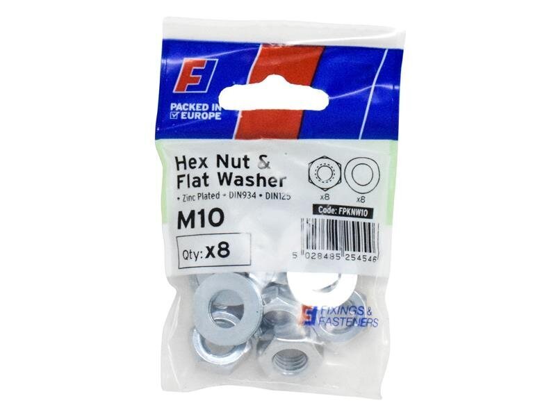 ForgeFix Nut  Washer M10 ForgePack 8
