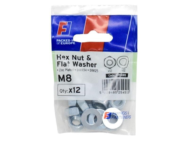 ForgeFix Nut  Washer M8 ForgePack 12