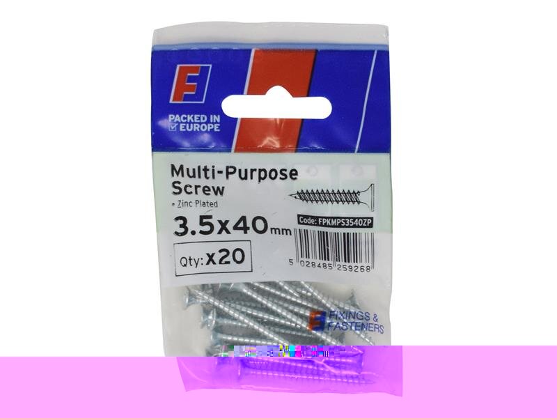 ForgeFix Multi-Purpose Pozi Screw CSK ST ZP 3.5 x 40mm ForgePack 20