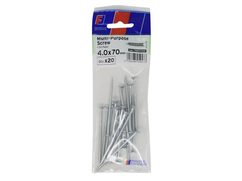 ForgeFix Multi-Purpose Pozi Screw CSK ST ZP 4.0 x 70mm ForgePack 20