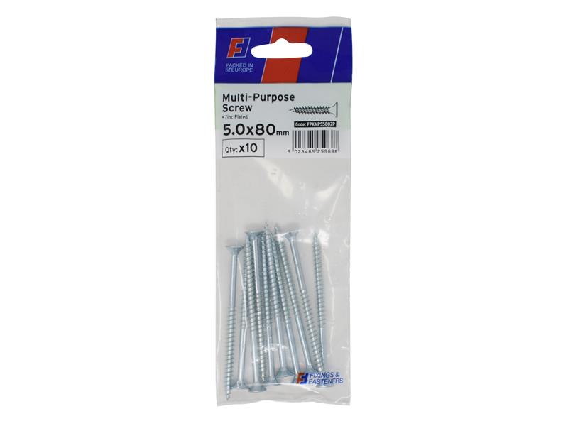 ForgeFix Multi-Purpose Pozi Screw CSK ST ZP 5.0 x 80mm ForgePack 10
