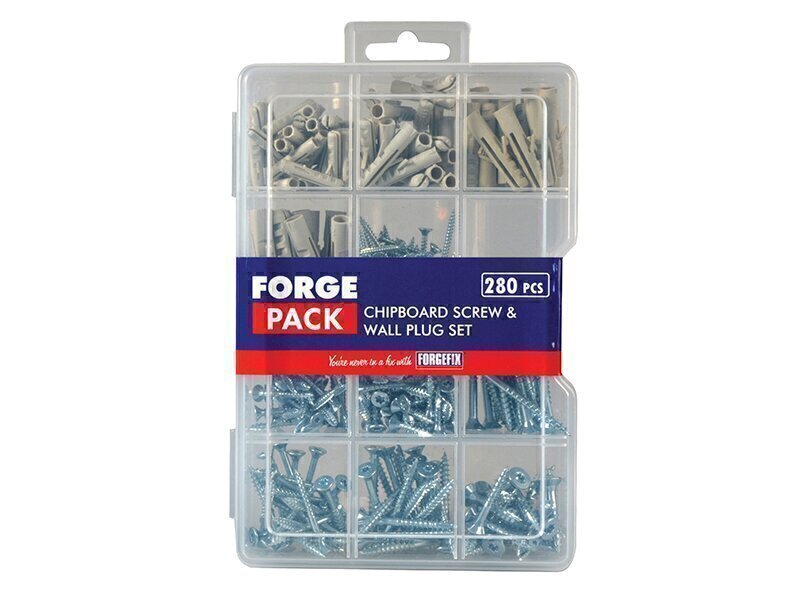 Screw & Wall Plug Kit ForgePack 280 Piece
