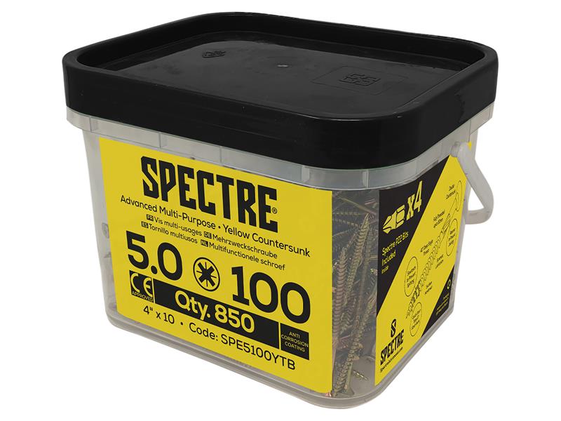 ForgeFix Spectre PZ Compatible Wood Screw CSK ZYP 5.0 x 100mm Mega Tub 850