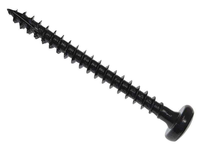 ForgeFix Spectre PZ Compatible Wood Screw Pan Black 5.0 x 50mm Box 200