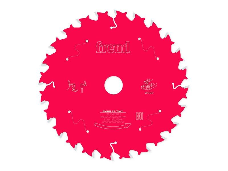 Freud Wood Circular Saw Blade 165 x 20 x 1.7/1.3mm x 24T