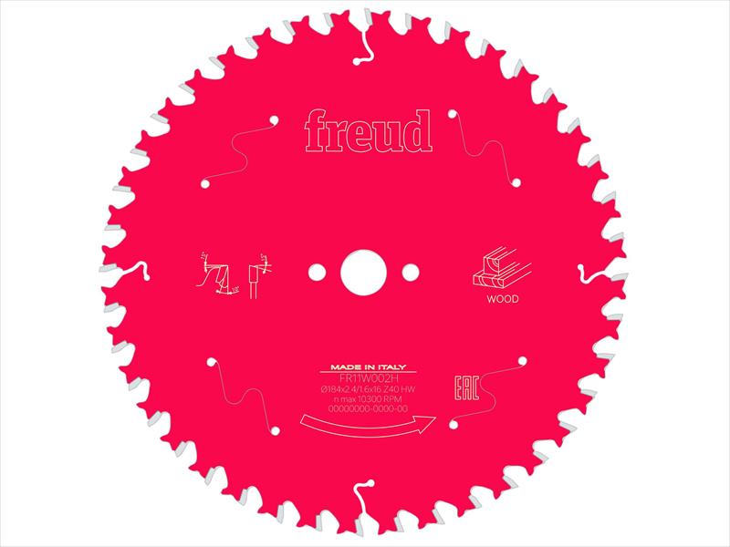 Freud Wood Circular Saw Blade 184 x 16 x 2.4/1.6mm x 40T
