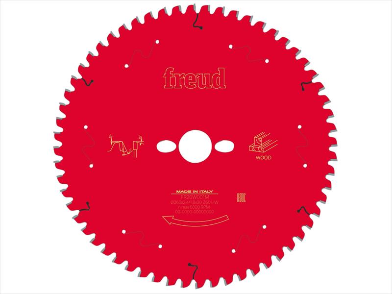Freud Wood Mitre Saw Blade 260 x 30 x 2.4/1.8mm x 60T