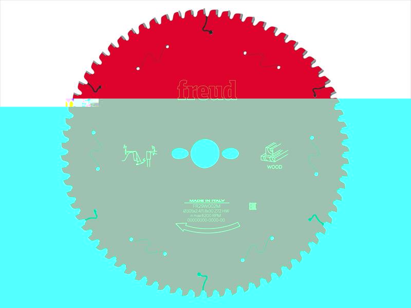 Freud Wood Mitre Saw Blade 305 x 30 x 2.4/1.8mm x 72T