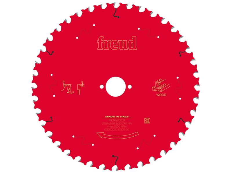 Freud Wood Table Saw Blade 254 x 30 x 2.6/1.8mm x 40T