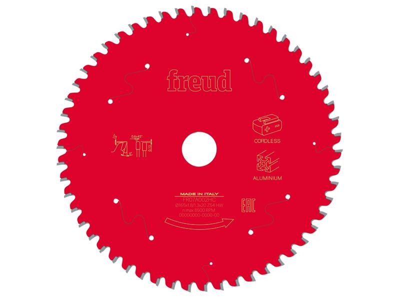 Freud Metal Circular Saw Blade 165 x 20 x 1.8/1.3mm x 54T
