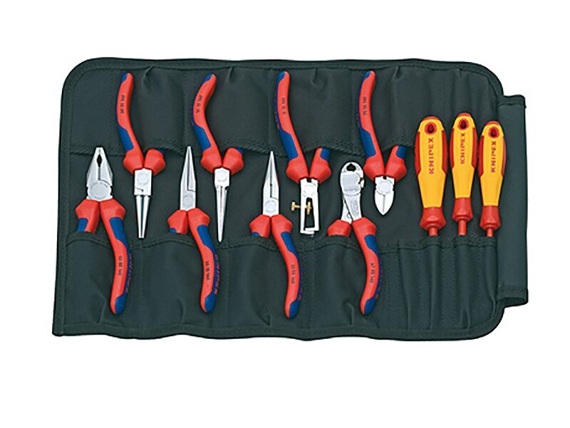 Knipex Pliers  Screwdriver Set in Tool Roll, 11 Piece