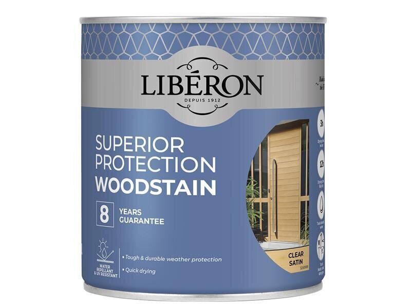 Liberon Superior Protection 8 Year Woodstain Clear Satin 750ml