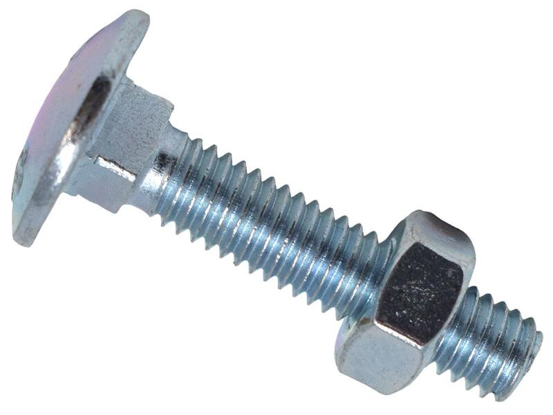 METALMATE Cup Square Hex Bolt  Nut ZP M6 x 30mm Box 50