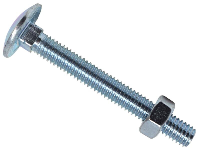METALMATE Cup Square Hex Bolt Nut ZP M6 x 50mm Box 50