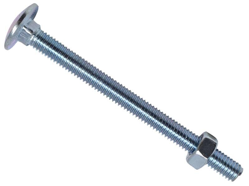 METALMATE Cup Square Hex Bolt  Nut ZP M6 x 75mm Box 25