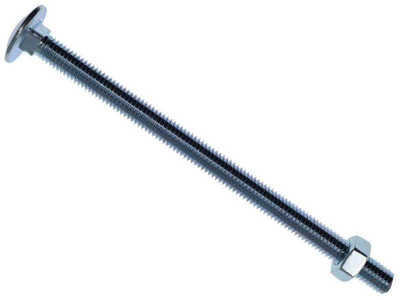 METALMATE Cup Square Hex Bolt  Nut ZP M8 x 130mm Box 10