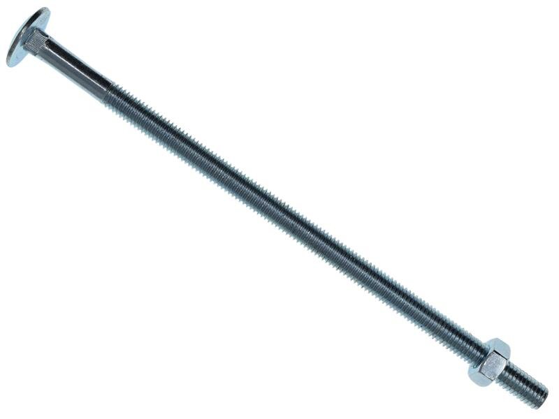 METALMATE Cup Square Hex Bolt  Nut ZP M8 x 180mm Box 10