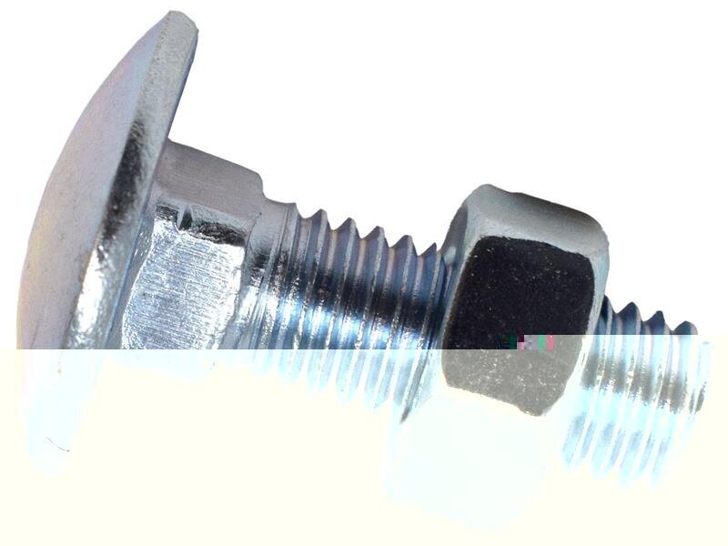 METALMATE Cup Square Hex Bolt  Nut ZP M8 x 25mm Box 50