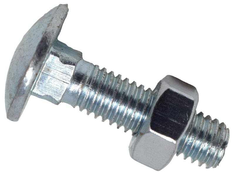 METALMATE Cup Square Hex Bolt  Nut ZP M8 x 30mm Box 50