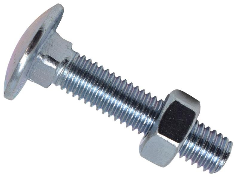 METALMATE Cup Square Hex Bolt  Nut ZP M8 x 40mm Box 50