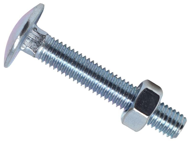 METALMATE Cup Square Hex Bolt Nut ZP M8 x 50mm Box 25