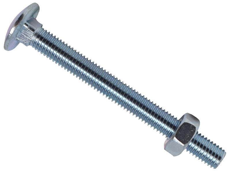 METALMATE Cup Square Hex Bolt  Nut ZP M10 x 100mm Box 25