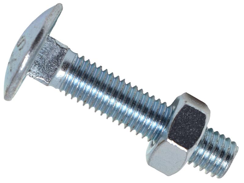 METALMATE Cup Square Hex Bolt Nut ZP M10 x 50mm Box 25