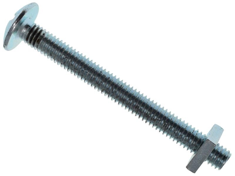 METALMATE Roofing Bolt  Nut ZP M6 x 60mm (Box 25)
