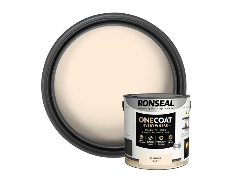 Ronseal One Coat Everywhere Interior Paint Almond Matt 2.5 litre